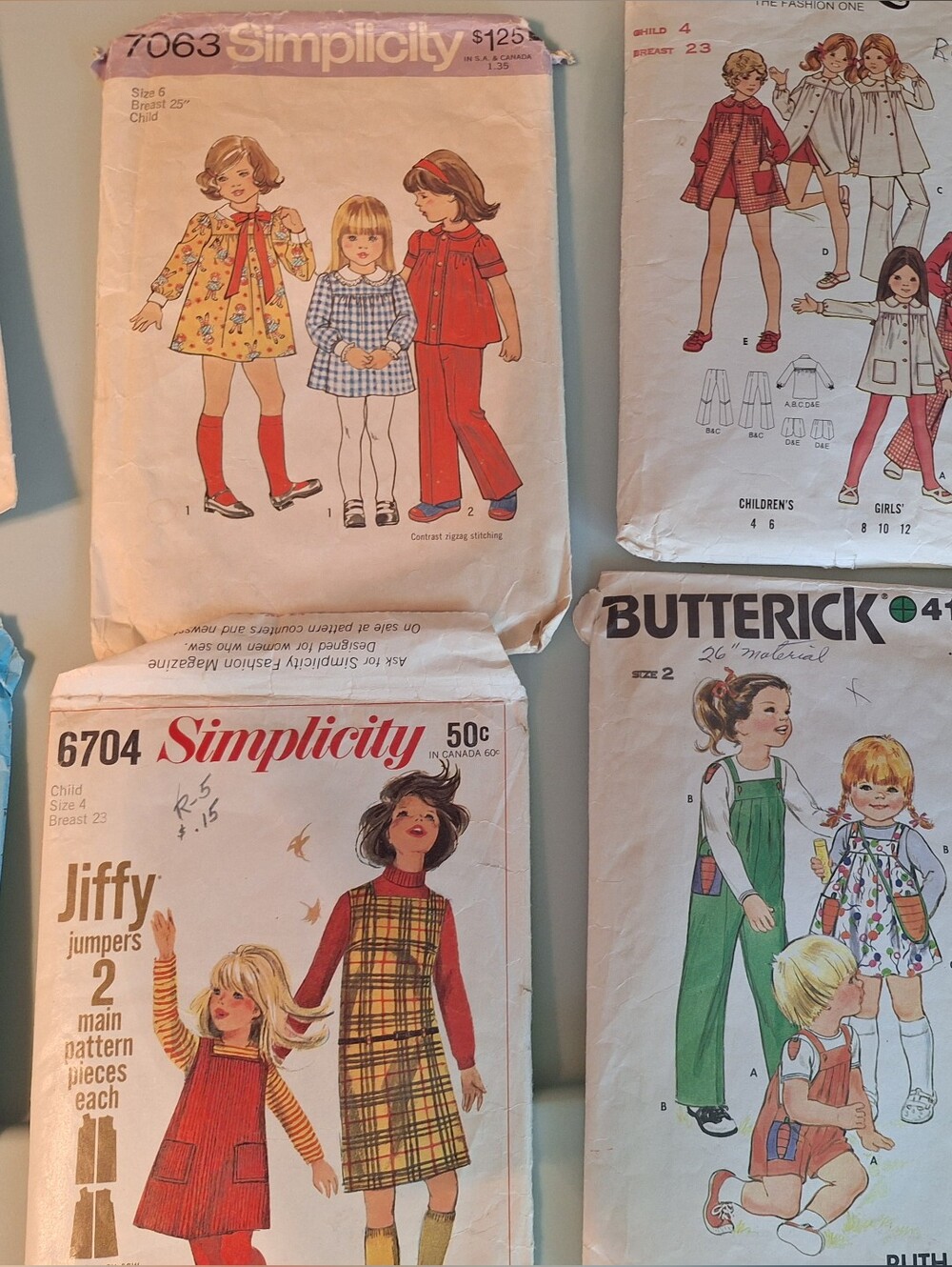 Butterick And Simplicity Childrens Clothing Pattern Lot